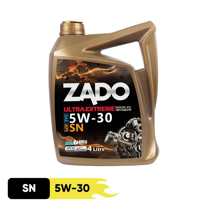 روغن موتور خودرو زادو مدل ultra extreme کد sae 5w30 sn حجم 4 لیتر
